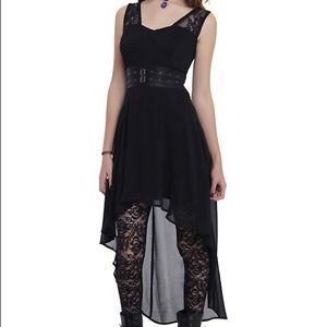 ROYAL BONES BY TRIPP BLACK CHIFFON HI-LO DRESS